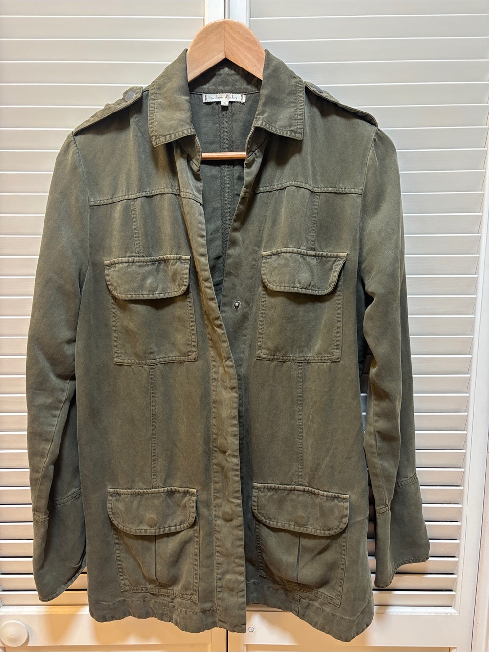 Willow & Clay Olive Utility Jacket with Front Flap Pockets